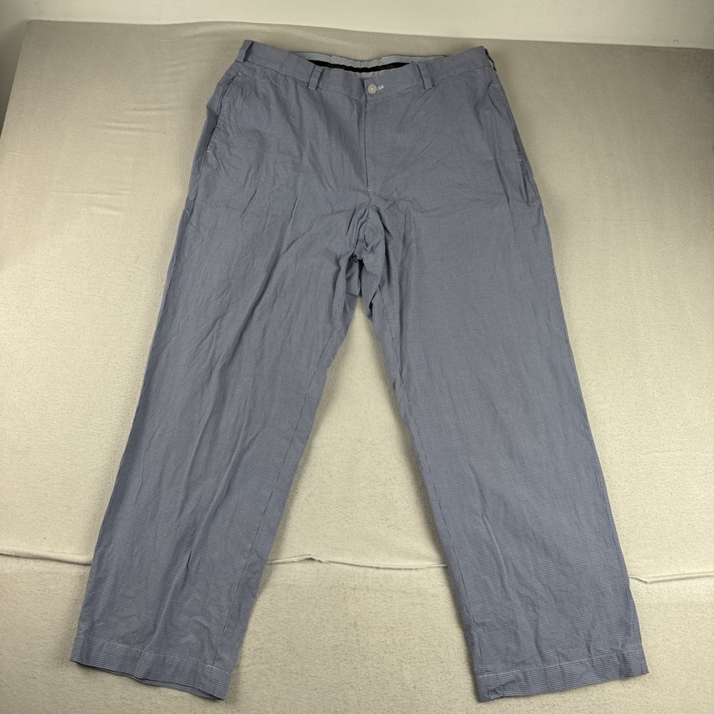 Brooks Brothers Hudson Blue white houndstooth Mens Chino Pants fits 34*28 Preppy